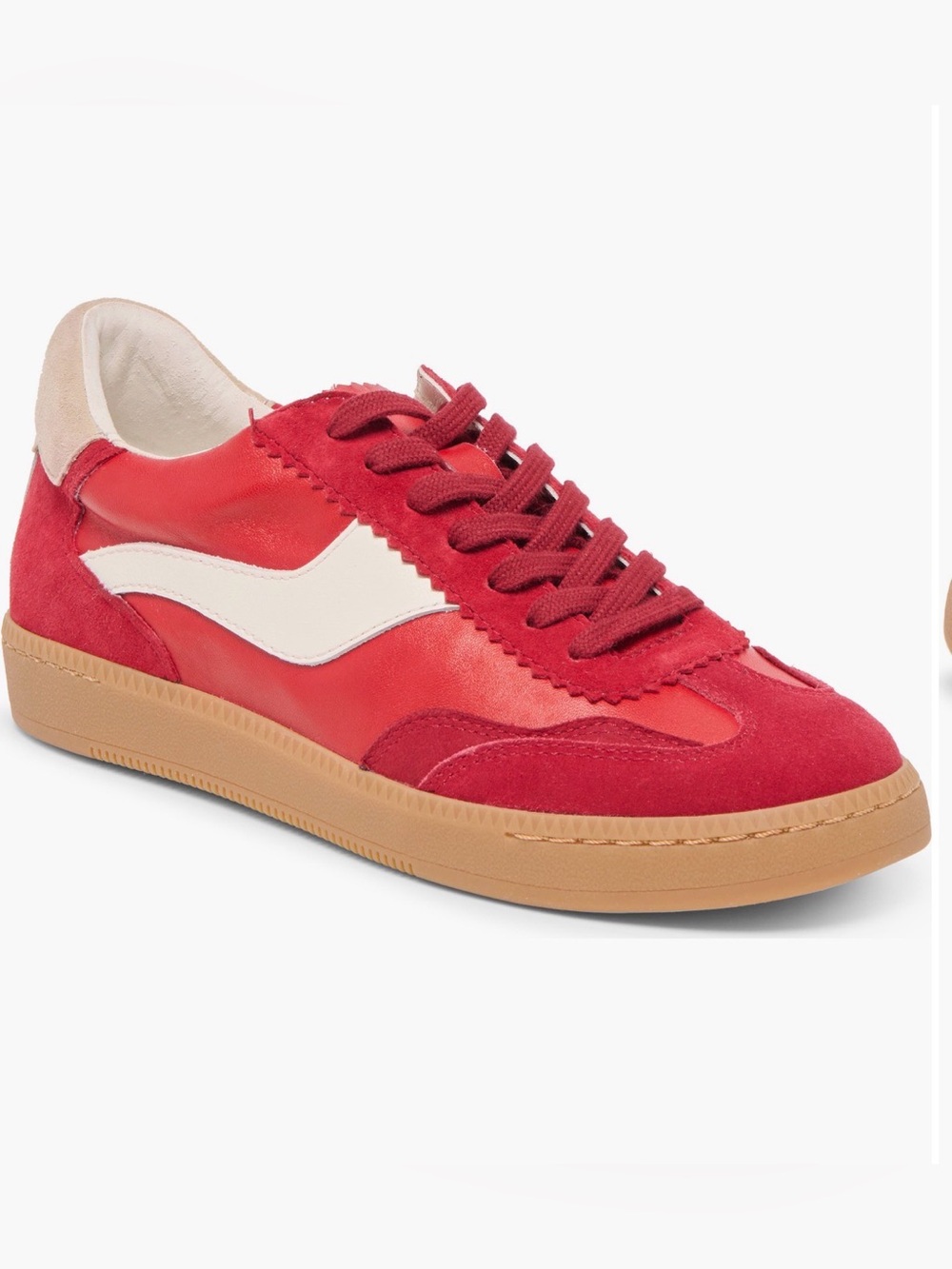 Dolce Vita Notice Sneaker Women’s Red Leather Suede Gum Sole Sneakers NWT